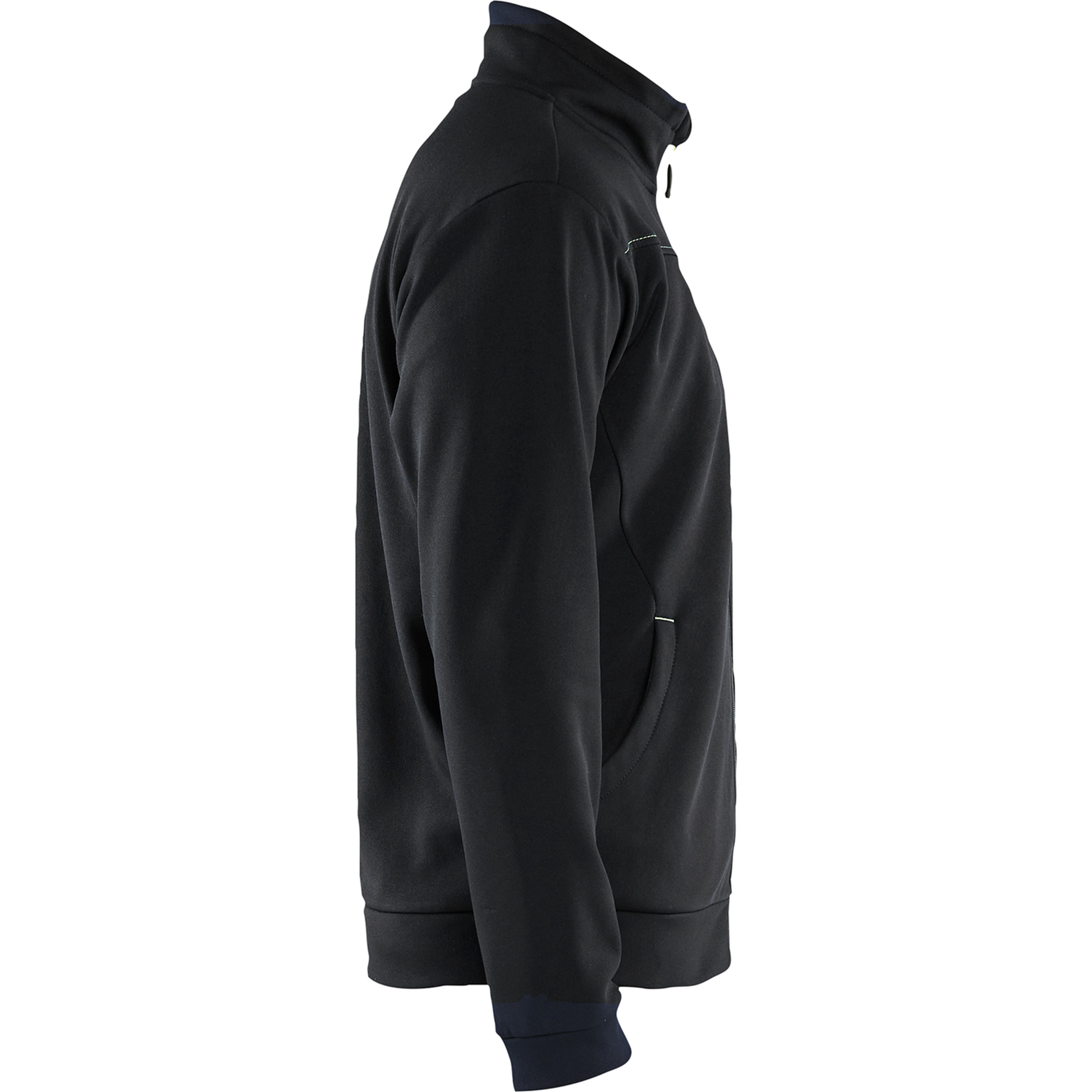 Blaklader Sweat Jacket with Zipper, Black/Yellow (2)