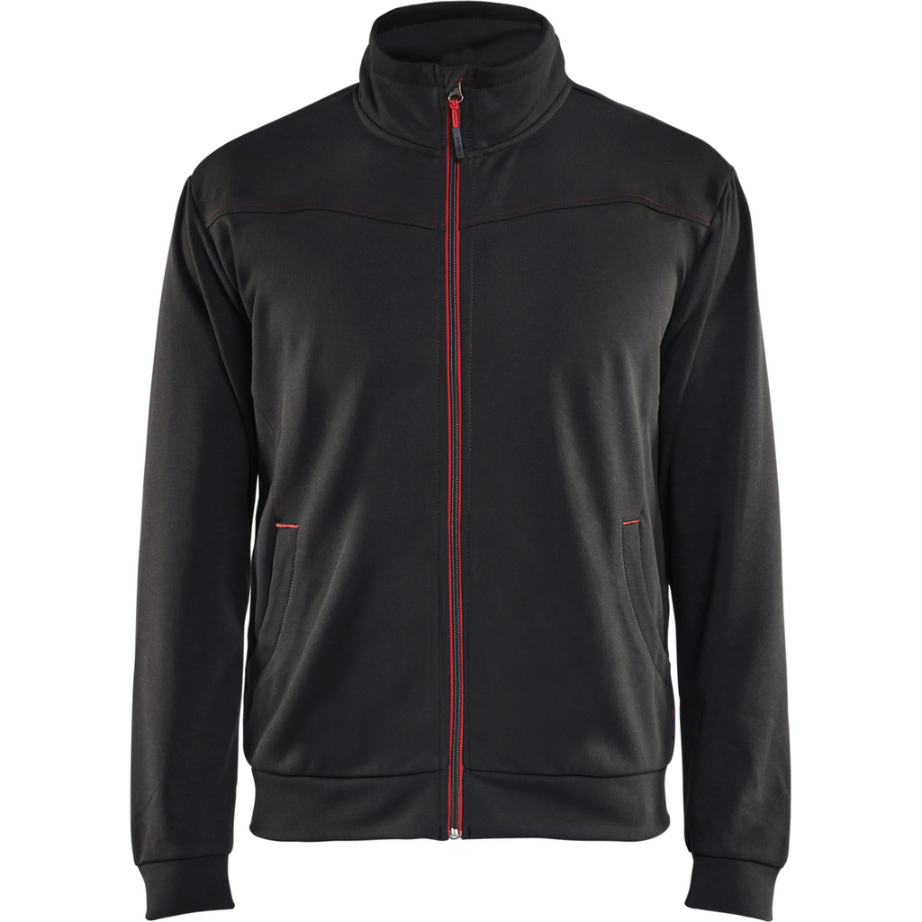 Blaklader Zip Sweat Jacket, Black/Red