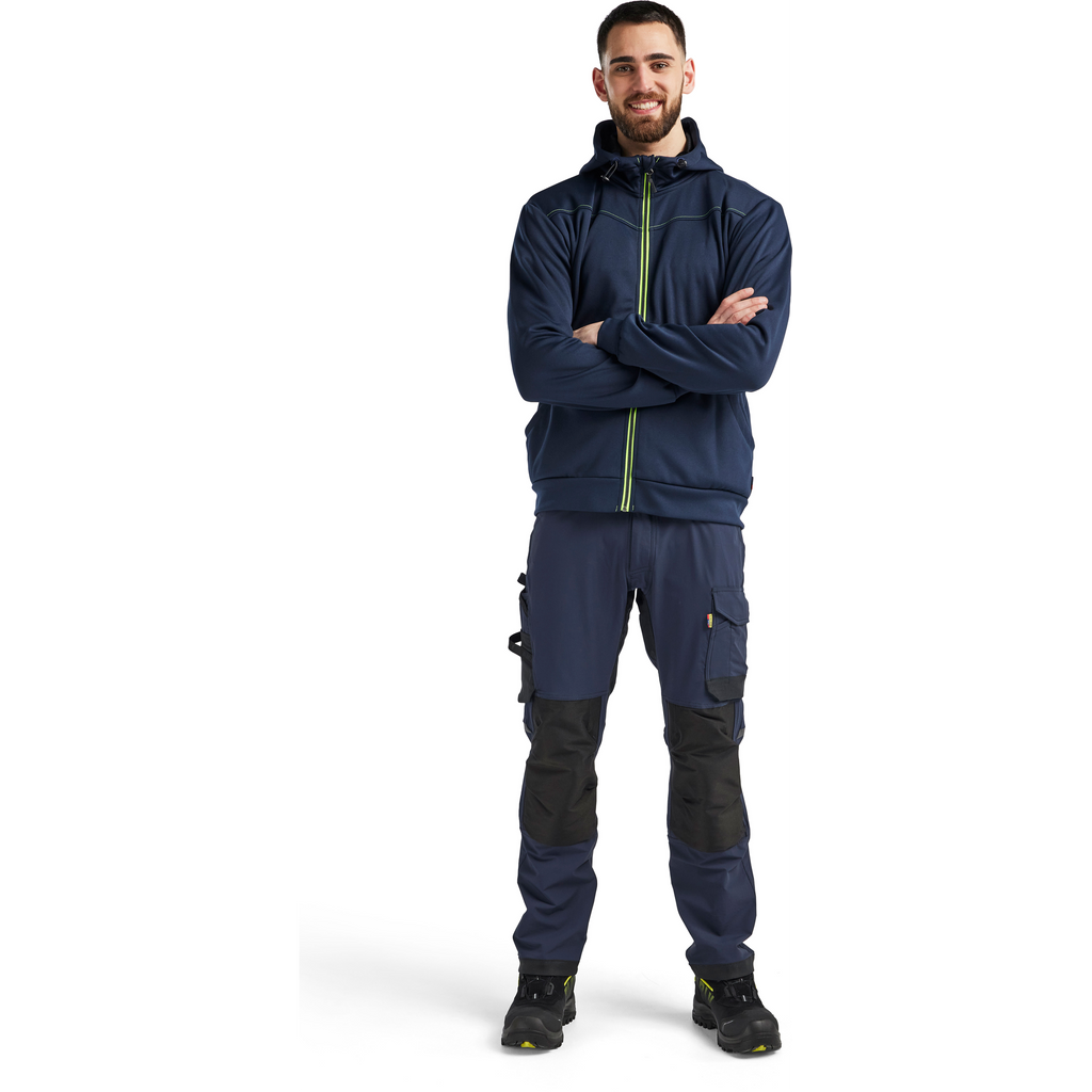 Blaklader Zip Hoodie, Dark Navy/Yellow (5)