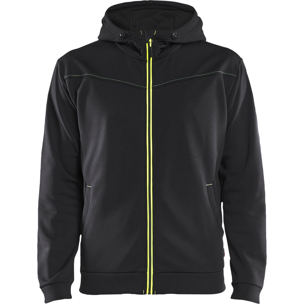 Blaklader Zip Hoodie, Black/Yellow