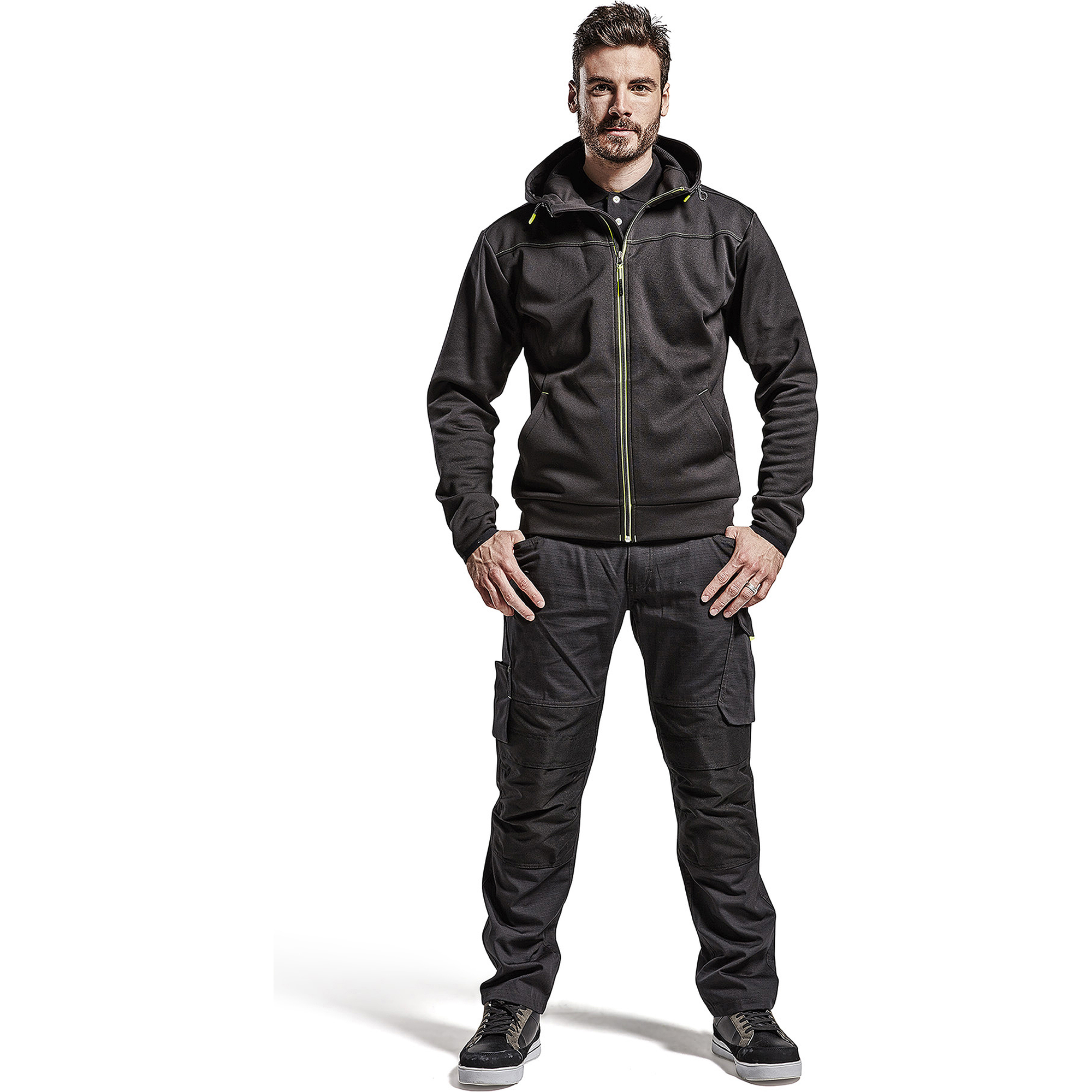 Blaklader Zip Hoodie, Black/Yellow (5)