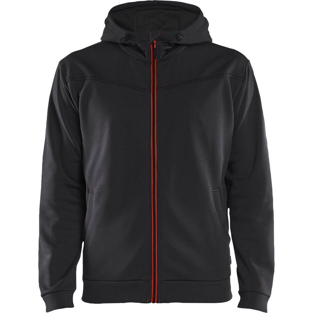 Blaklader Zip Hoodie, Black/Red