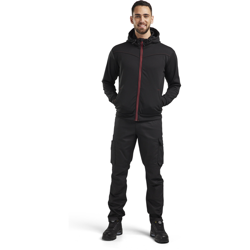 Blaklader Zip Hoodie, Black/Red (5)