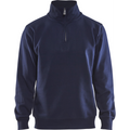 Blaklader Sweatshirt with Collar, Navy Blue