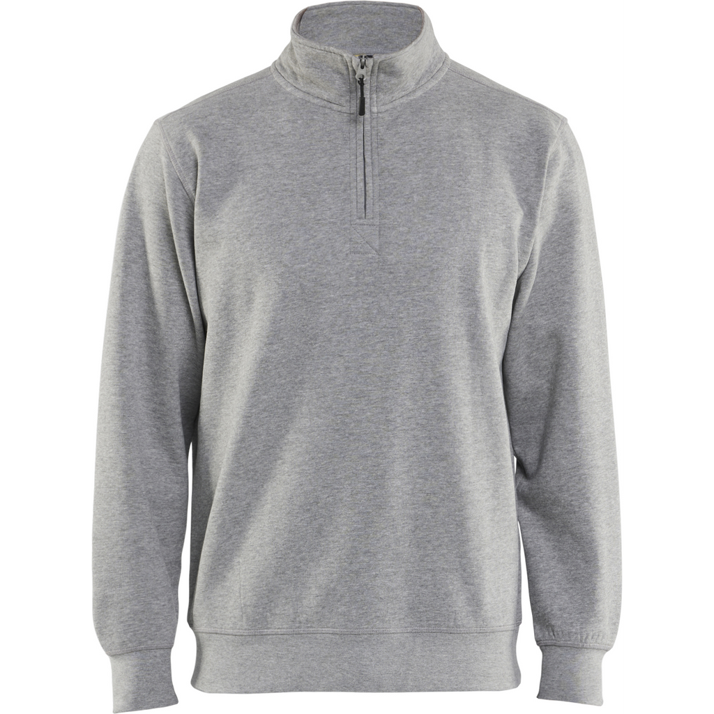 Blaklader Half Zip Sweatshirt, Grey Melange