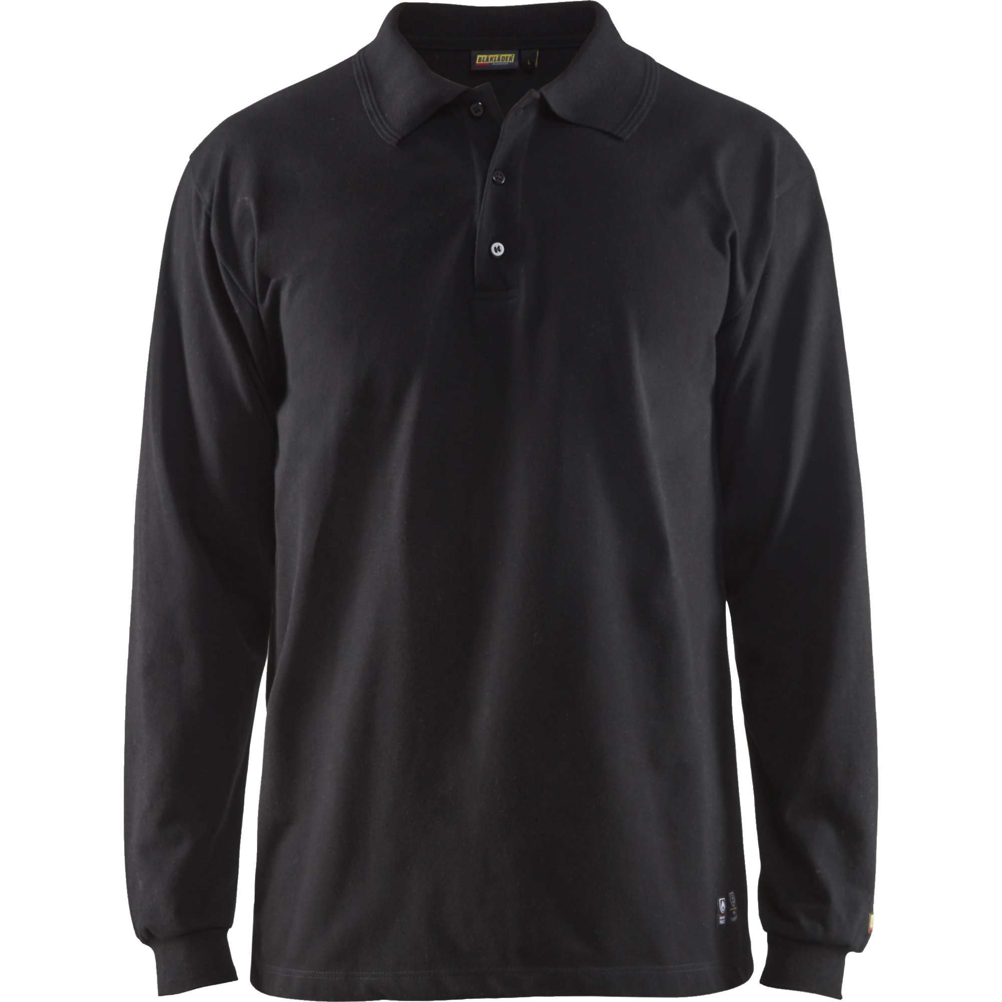 Blaklader Flame Retardant Long Sleeve Polo, Black