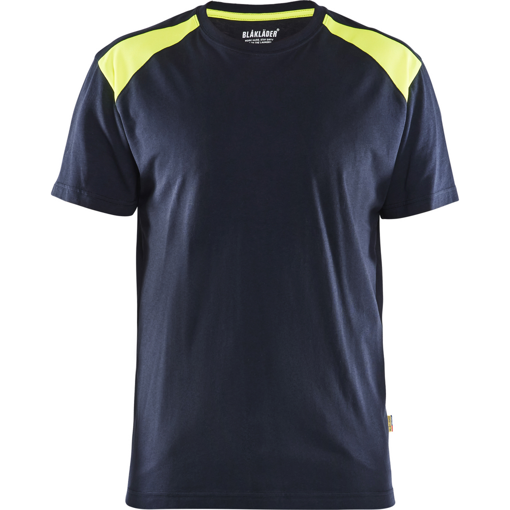Blaklader T-Shirt, Dark Navy/Yellow