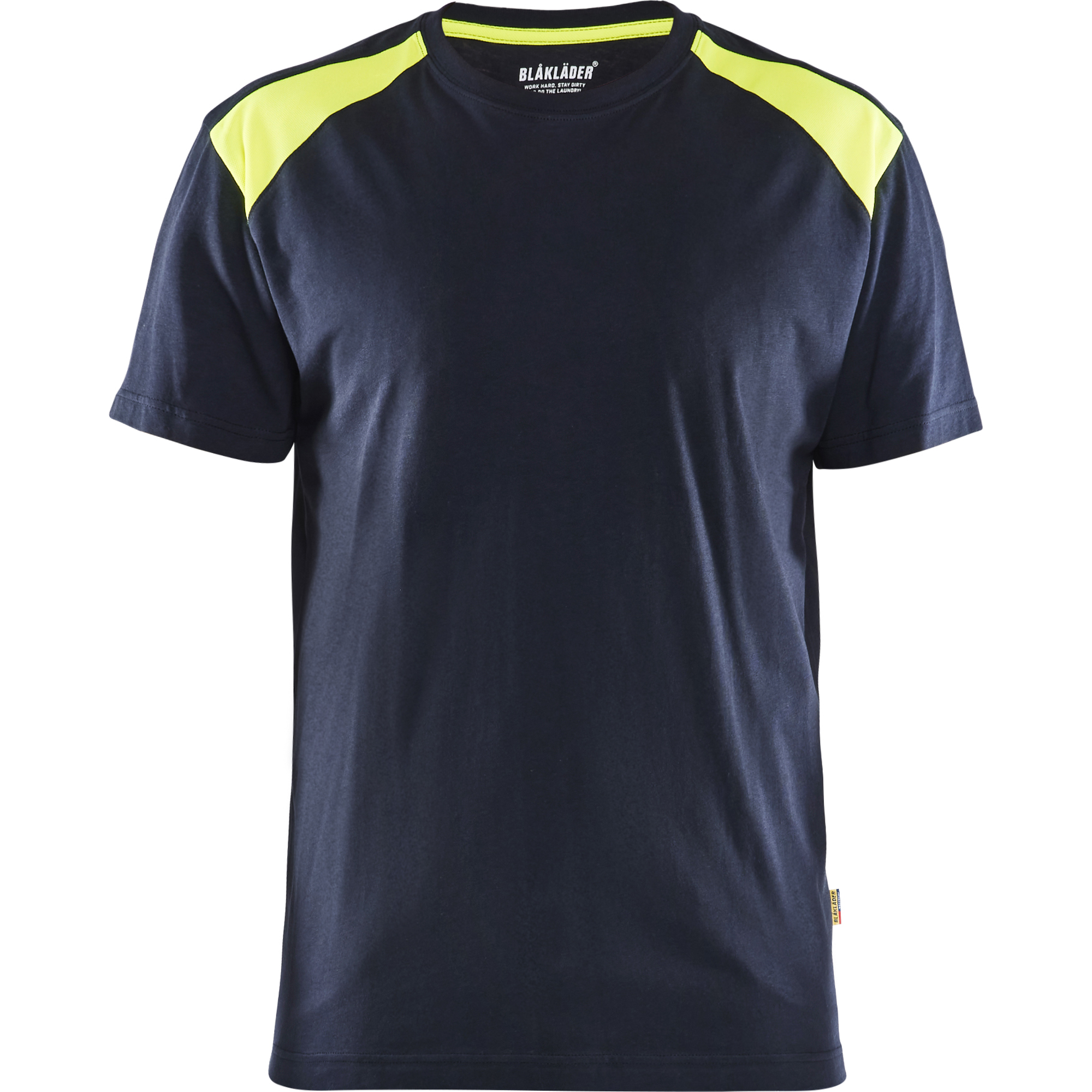 Blaklader T-Shirt, Dark Navy/Yellow