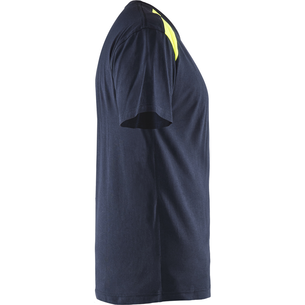 Blaklader T-Shirt, Dark Navy/Yellow (2)