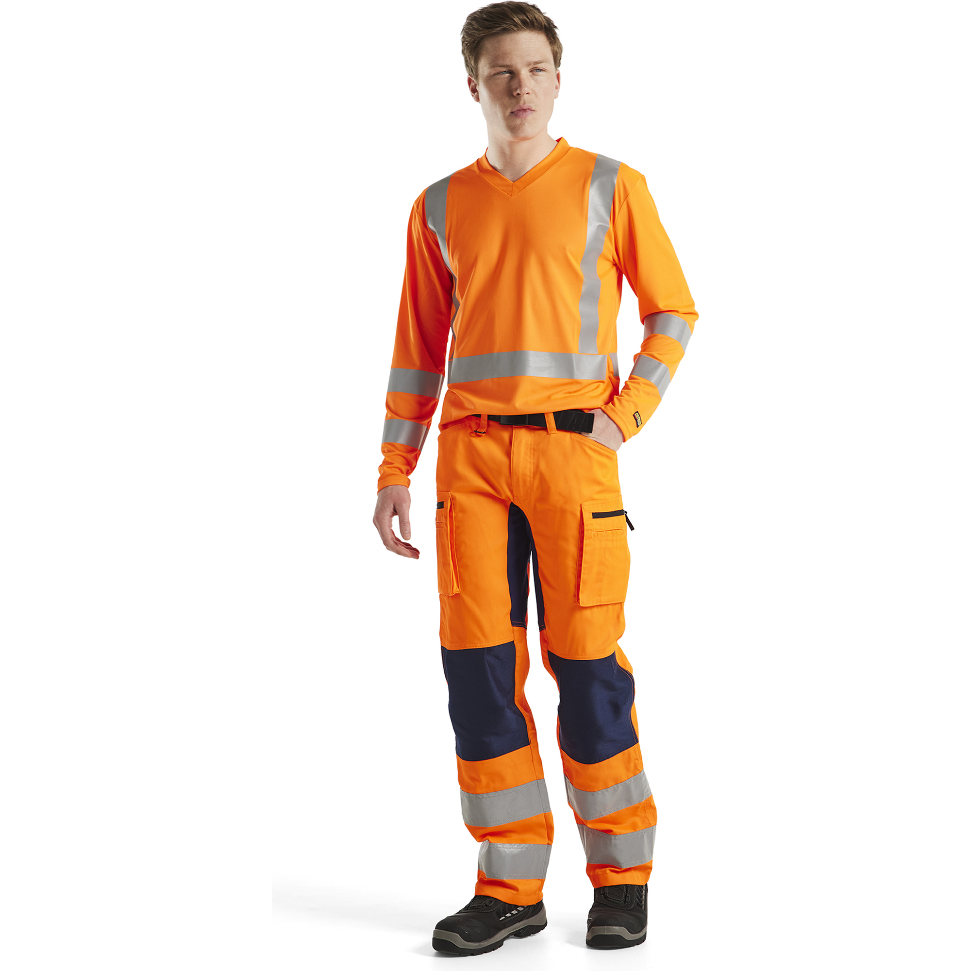Blaklader High Vis UV Protection Long Sleeve Shirt, Orange (5)
