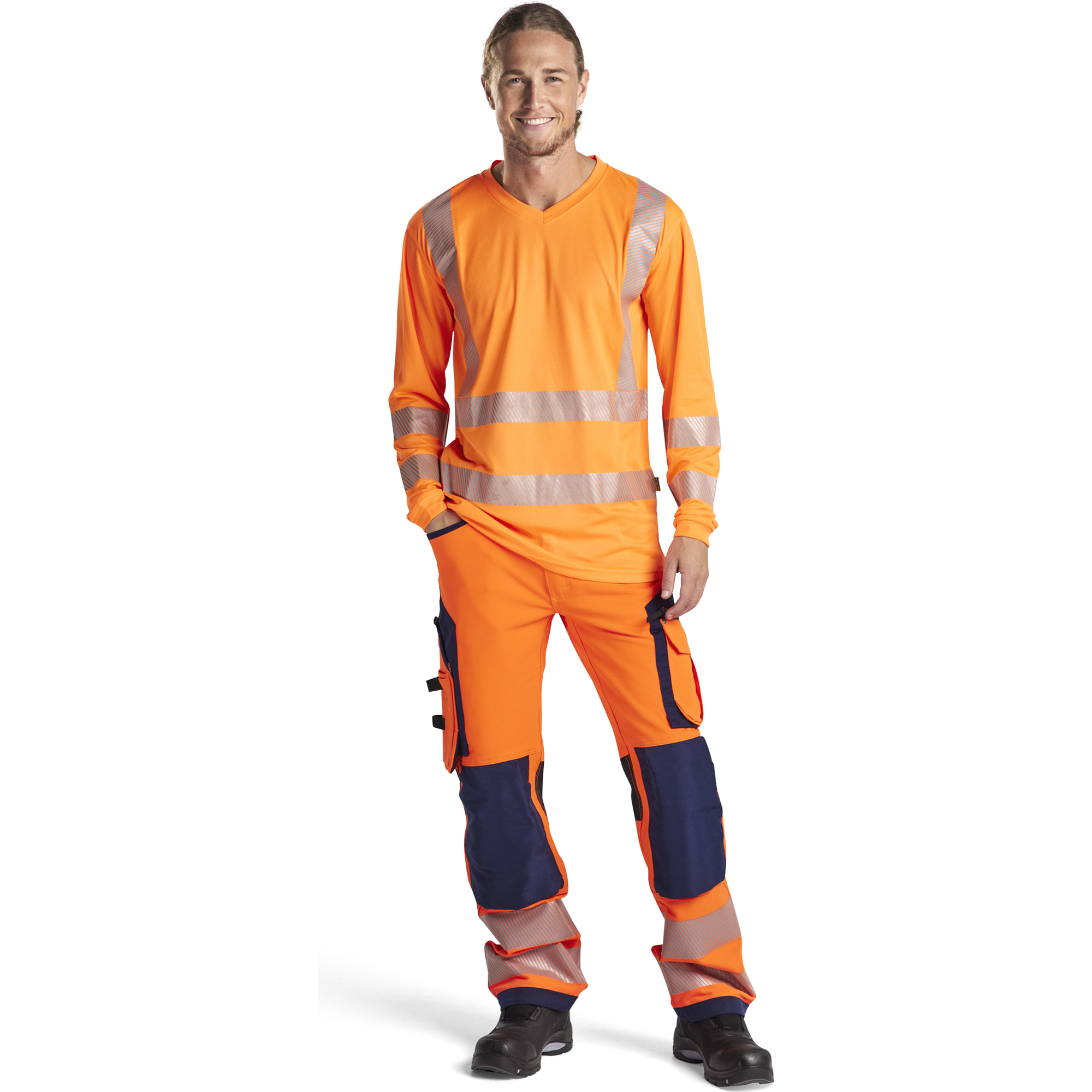Blaklader High Vis UV Protection Long Sleeve Shirt, Orange (5)