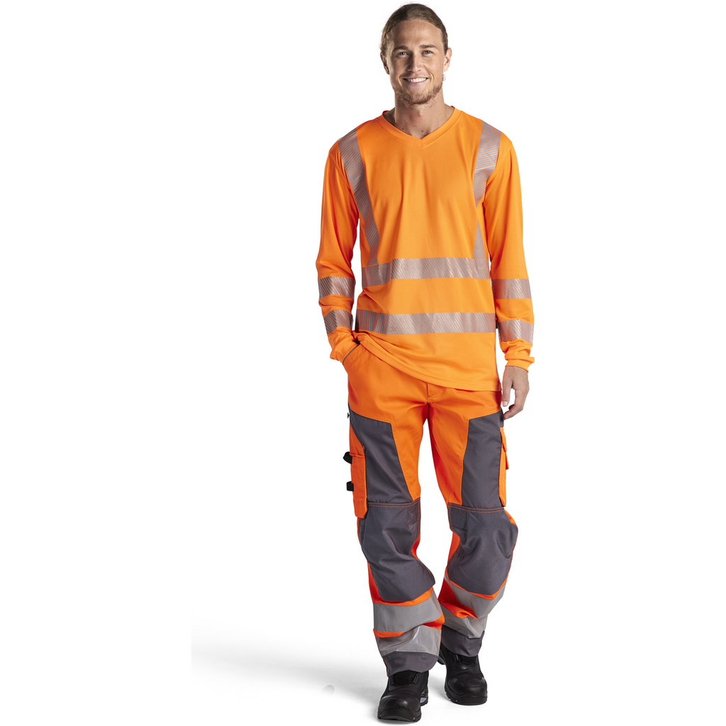 Blaklader High Vis UV Protection Long Sleeve Shirt, Orange (6)
