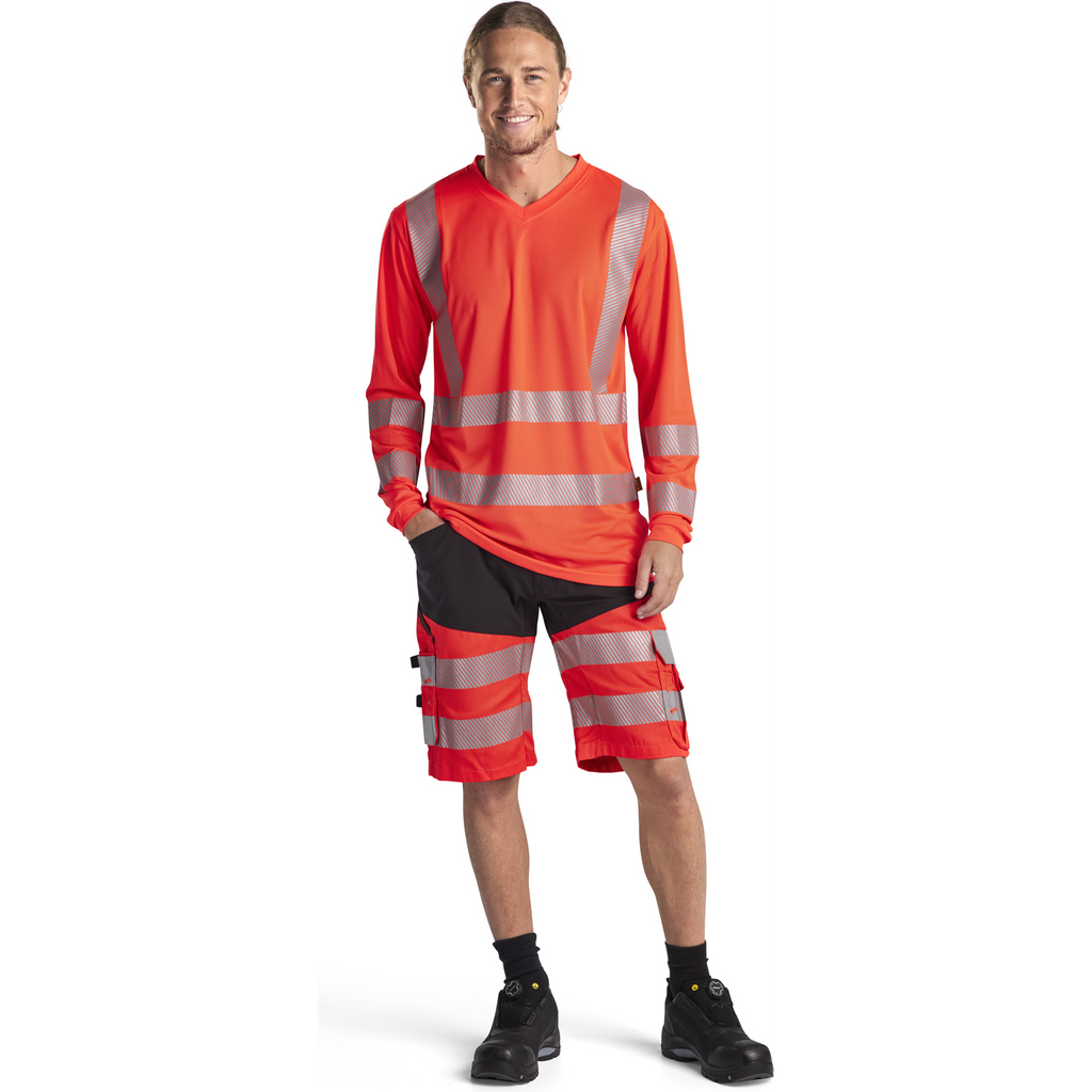 Blaklader High Vis UV Protection Long Sleeve Shirt, Red (5)