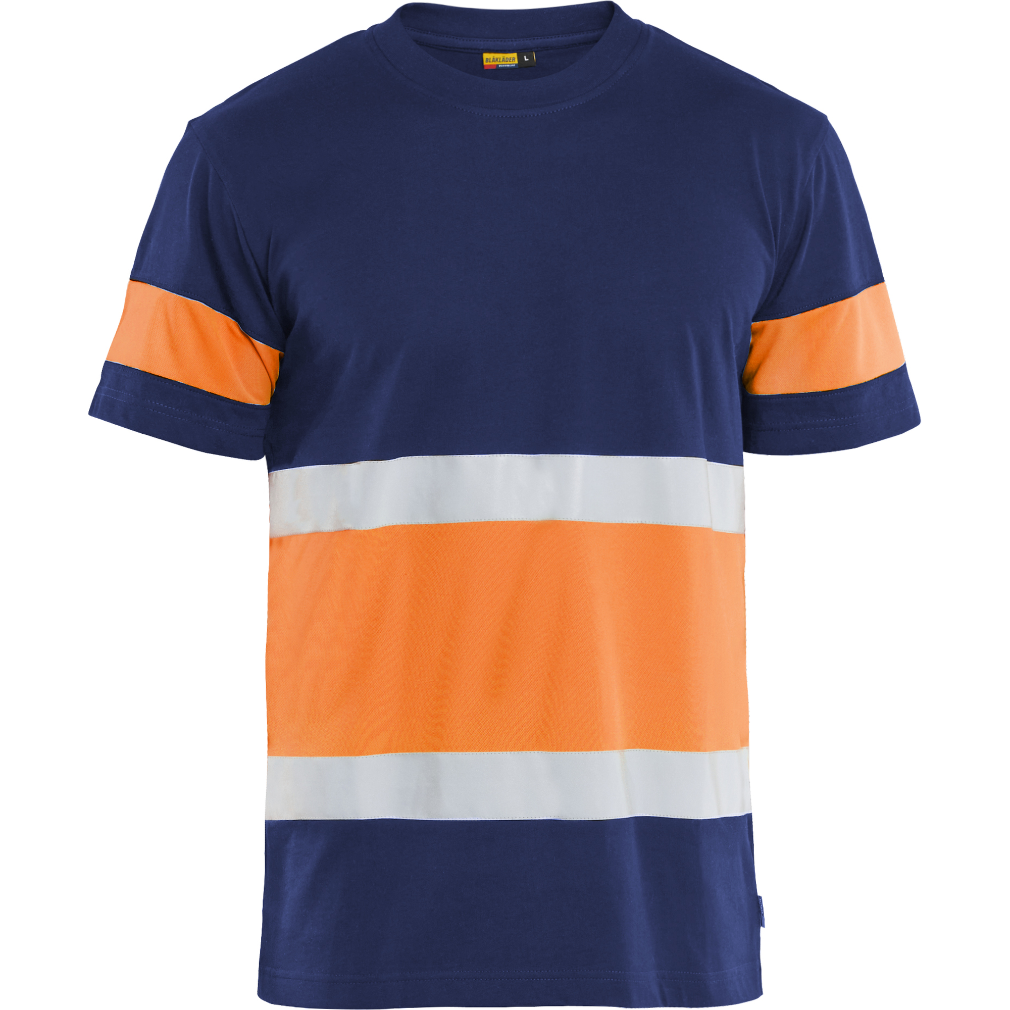Blaklader High Vis T-Shirt, Navy Blue/Orange