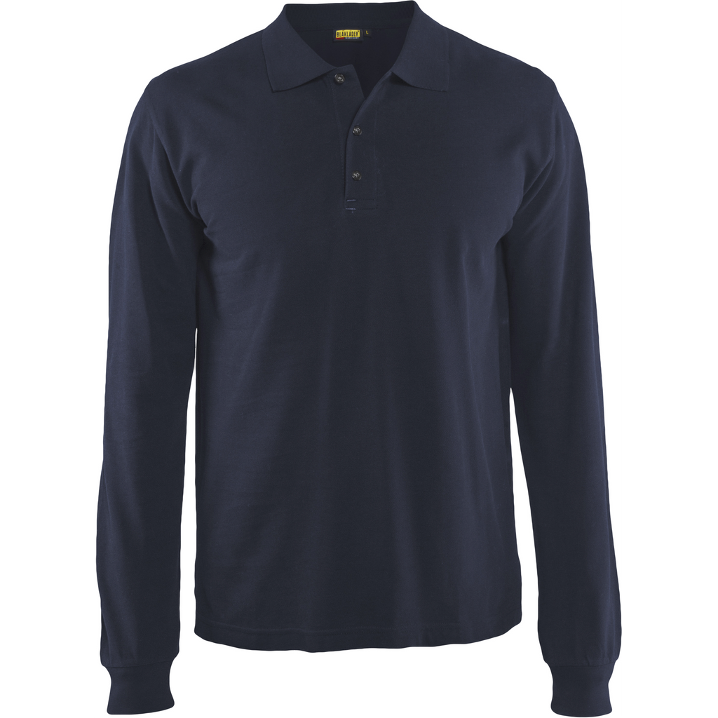 Blaklader Long Sleeve Polo Shirt, Dark Navy Blue