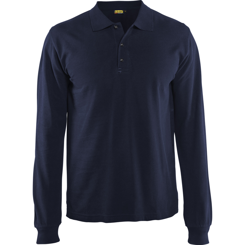 Blaklader Long Sleeve Polo Shirt, Navy Blue