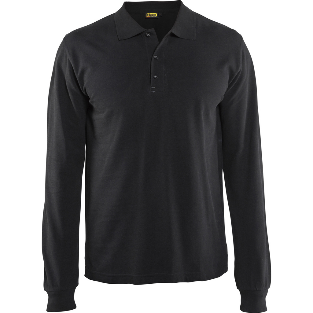 Blaklader Long Sleeve Polo Shirt, Black