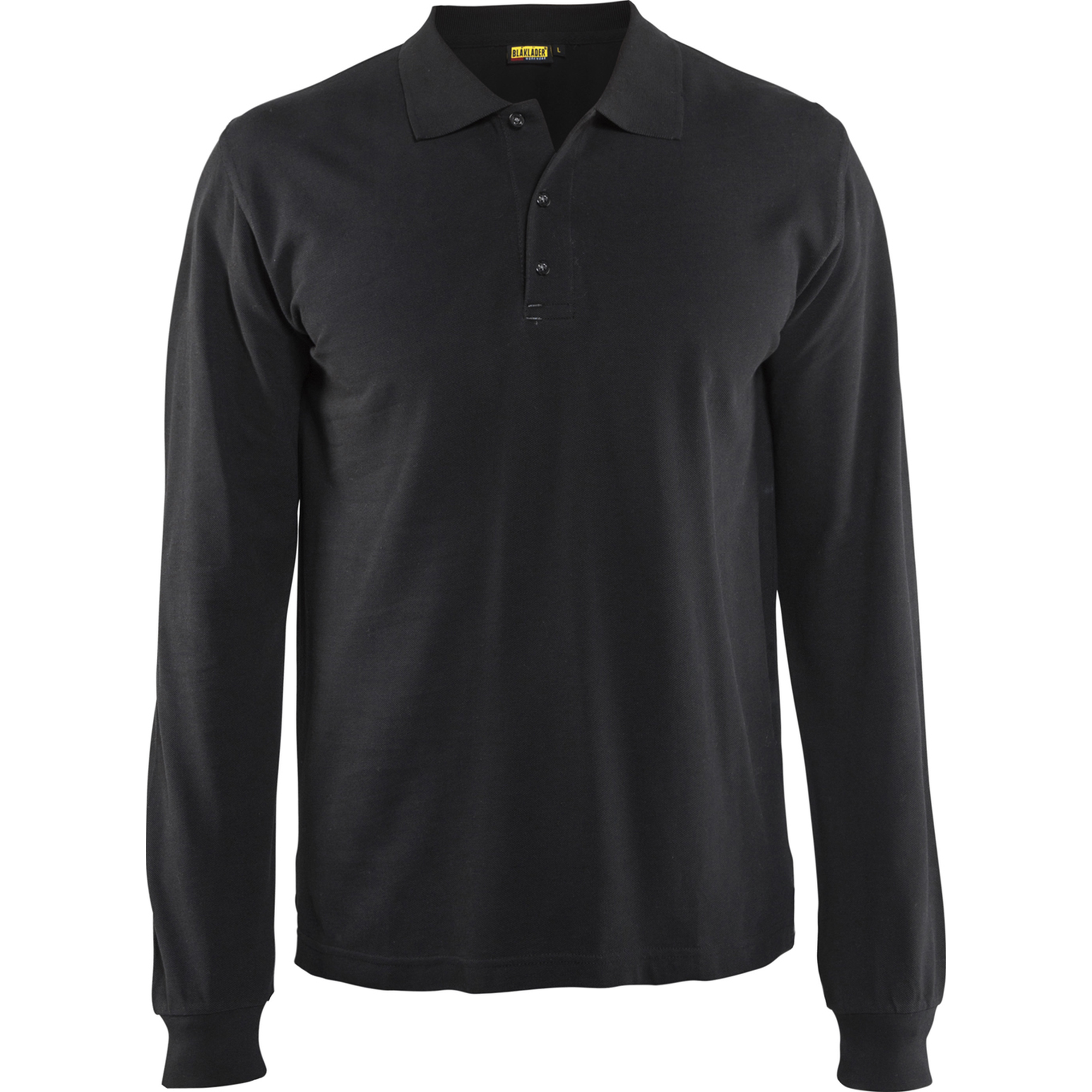 Blaklader Long Sleeve Polo Shirt, Black