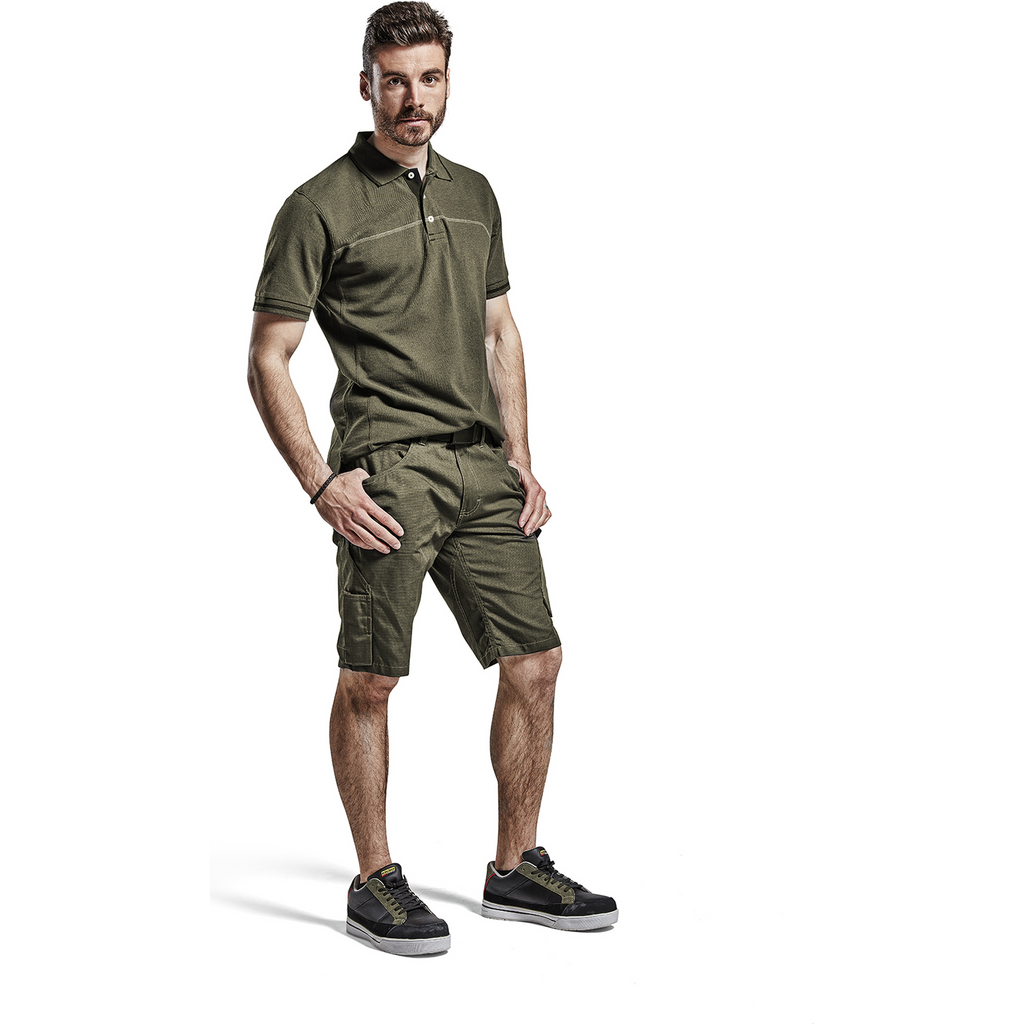 Blaklader Polo Shirt, Dark Olive Green/Black (5)