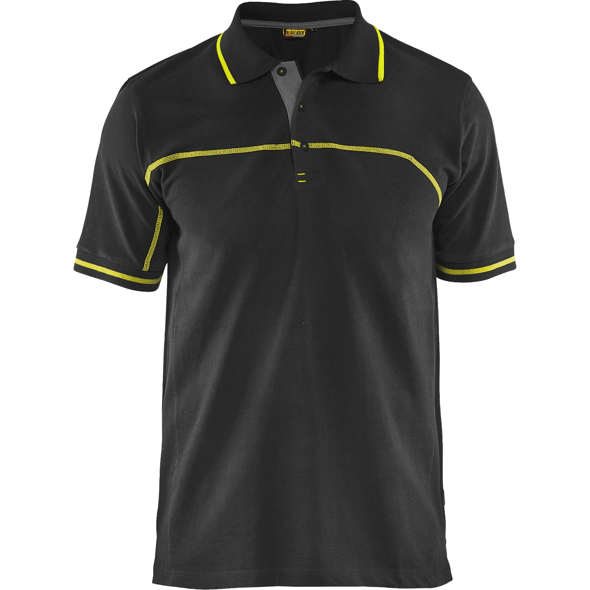 Blaklader Polo Shirt, Black/Yellow