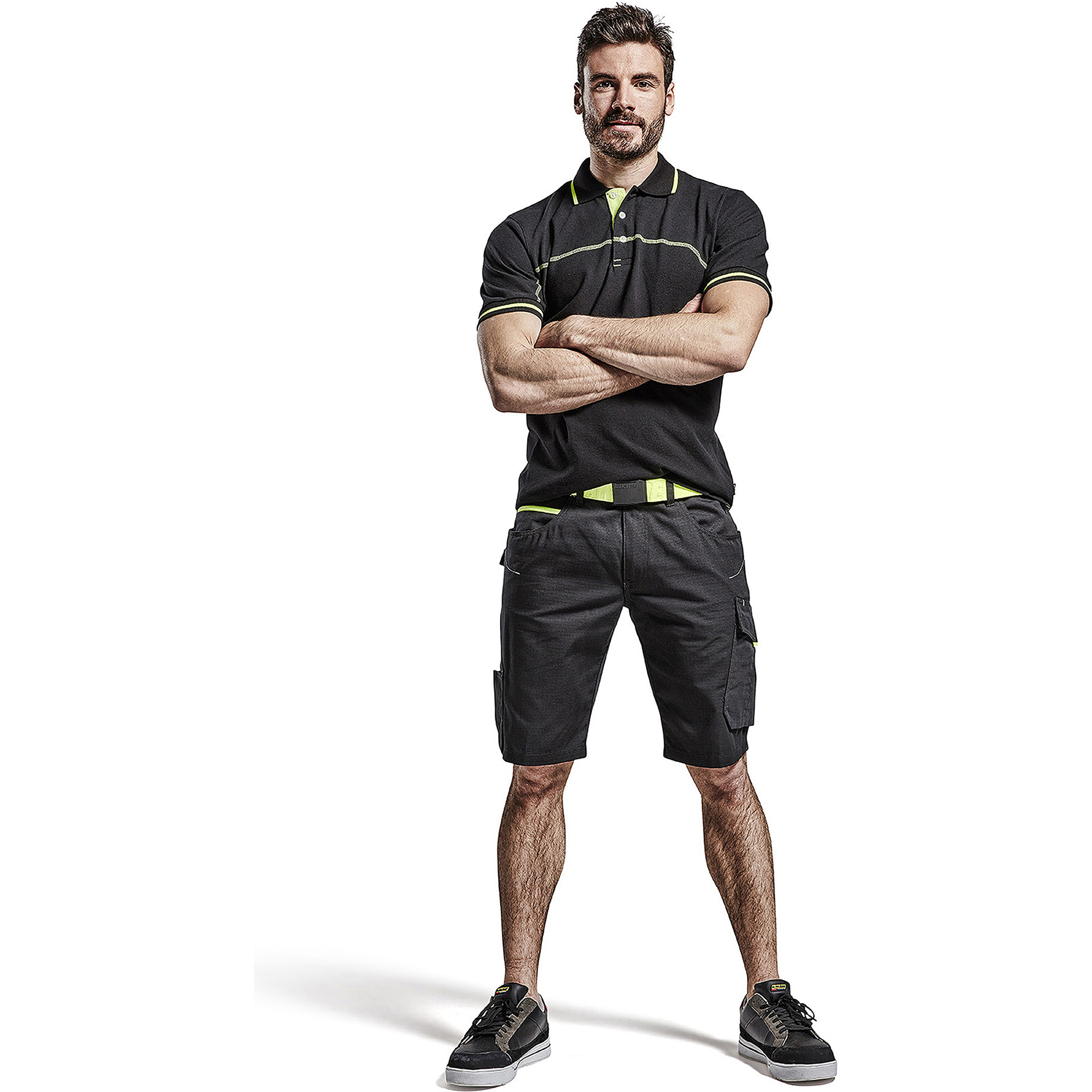 Blaklader Polo Shirt, Black/Yellow (5)