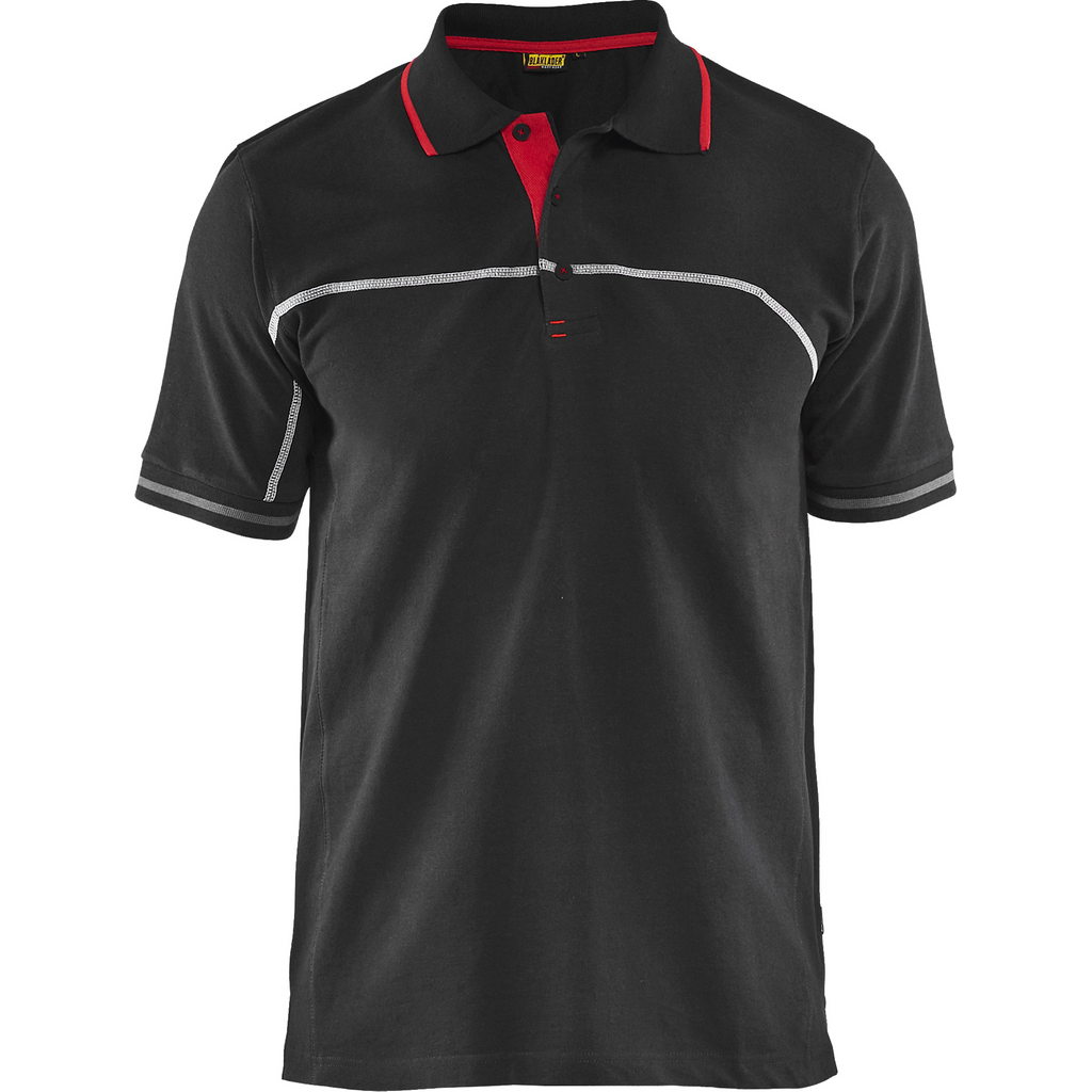 Blaklader Polo Shirt, Black/Red