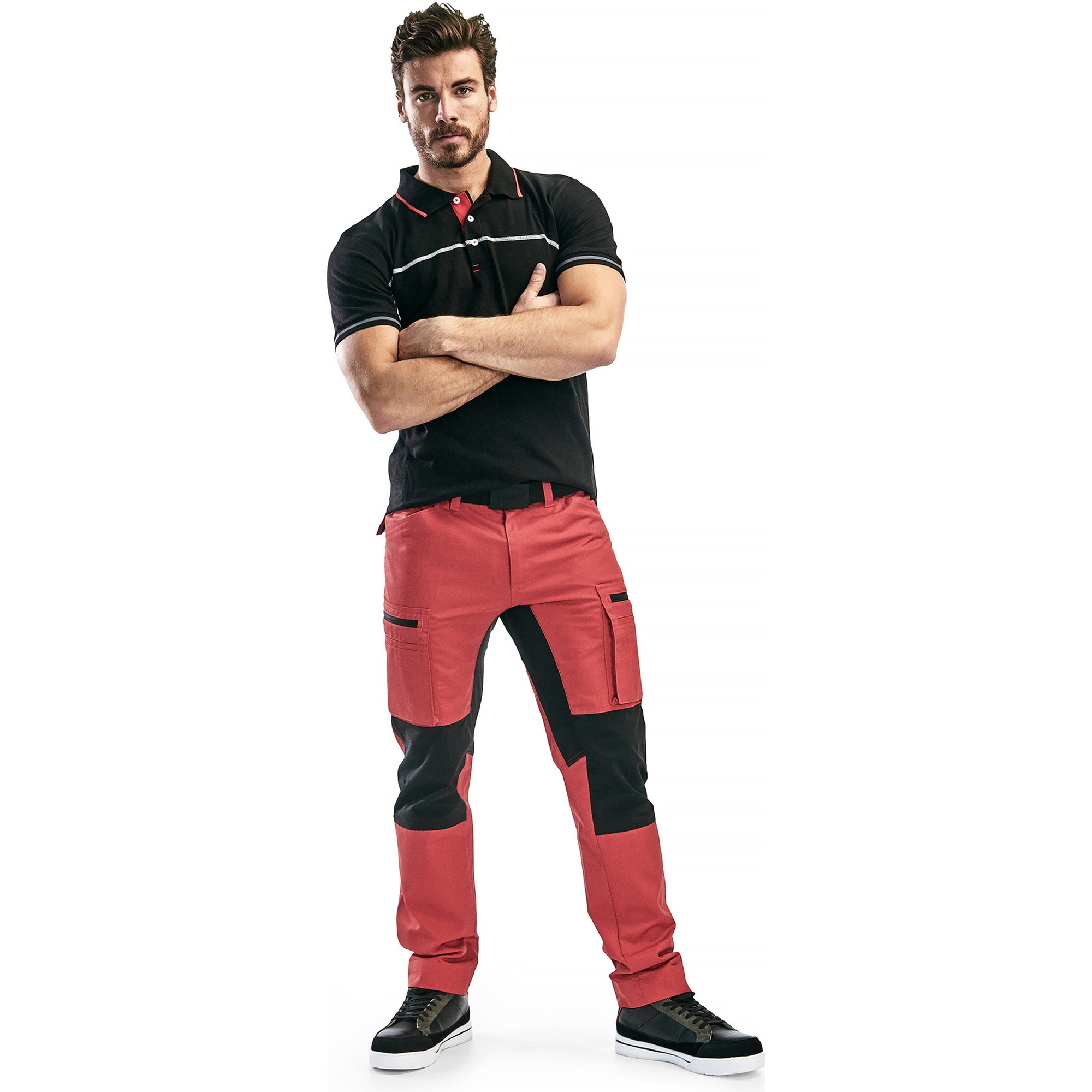 Blaklader Polo Shirt, Black/Red (5)