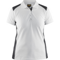 Blaklader Women's Polo Shirt, White/Dark Grey