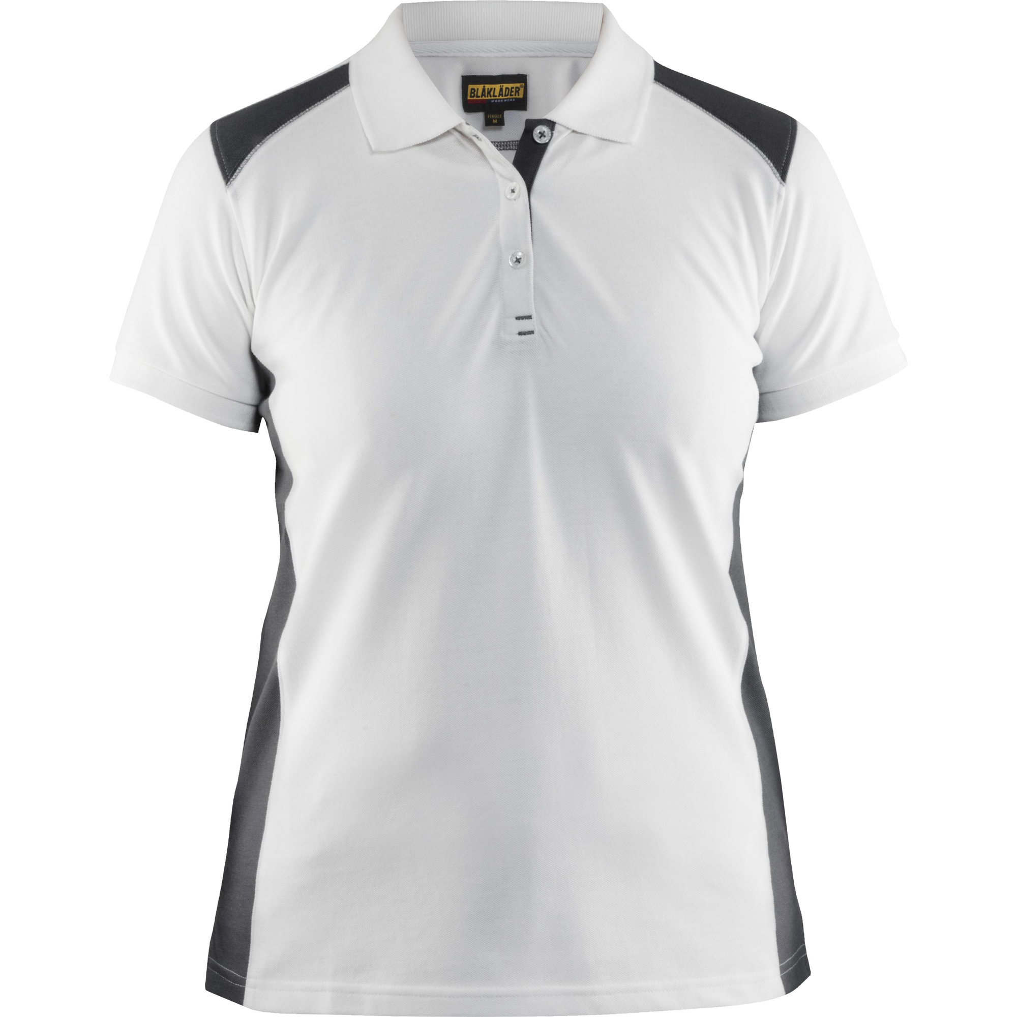 Blaklader Women's Polo Shirt, White/Dark Grey