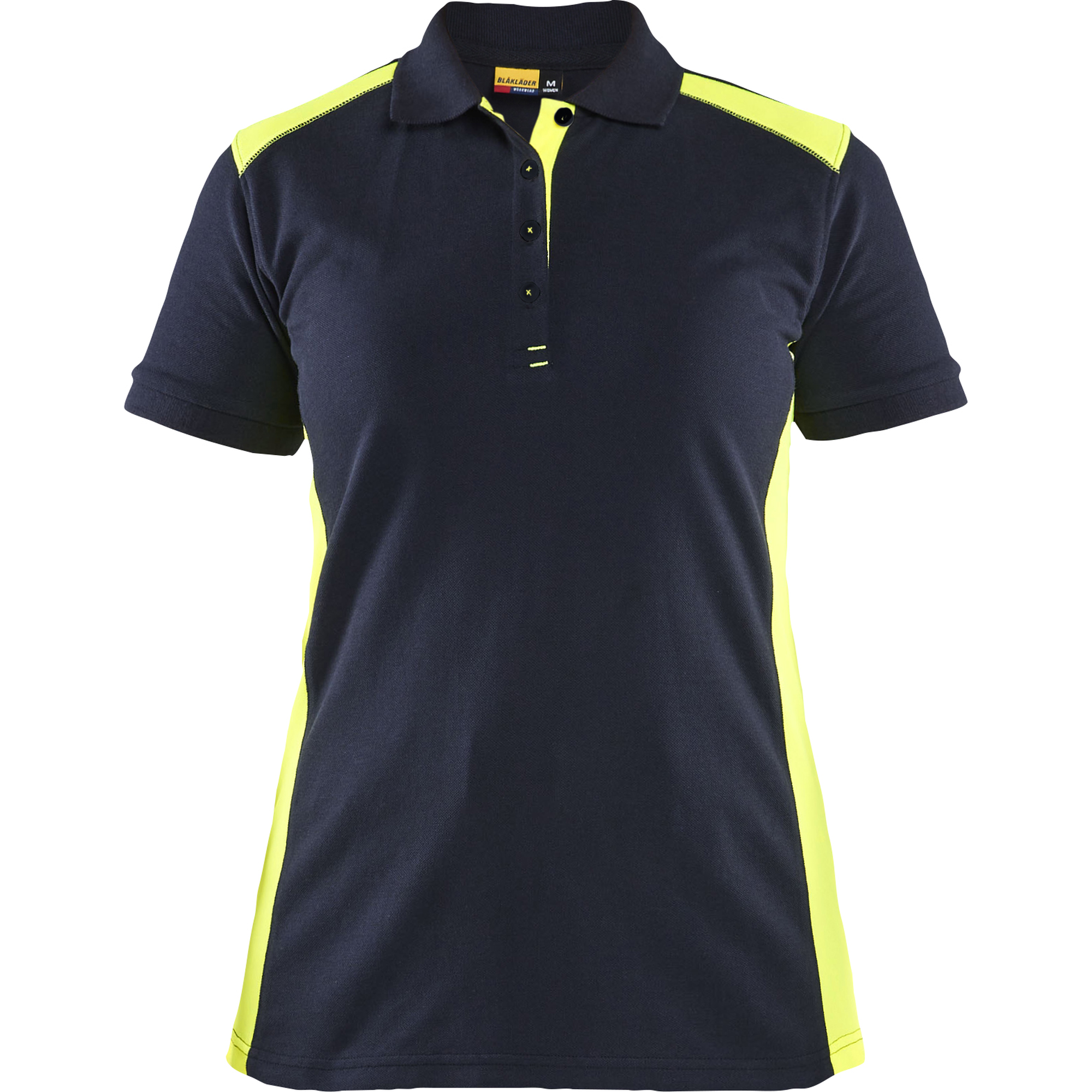 Blaklader Ladies Polo Shirt, Dark Navy/Yellow