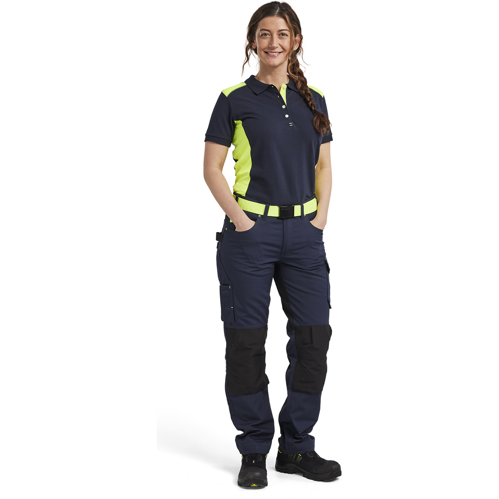 Blaklader Ladies Polo Shirt, Dark Navy/Yellow (5)