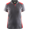 Blaklader Women's Polo Shirt, Grey/Red