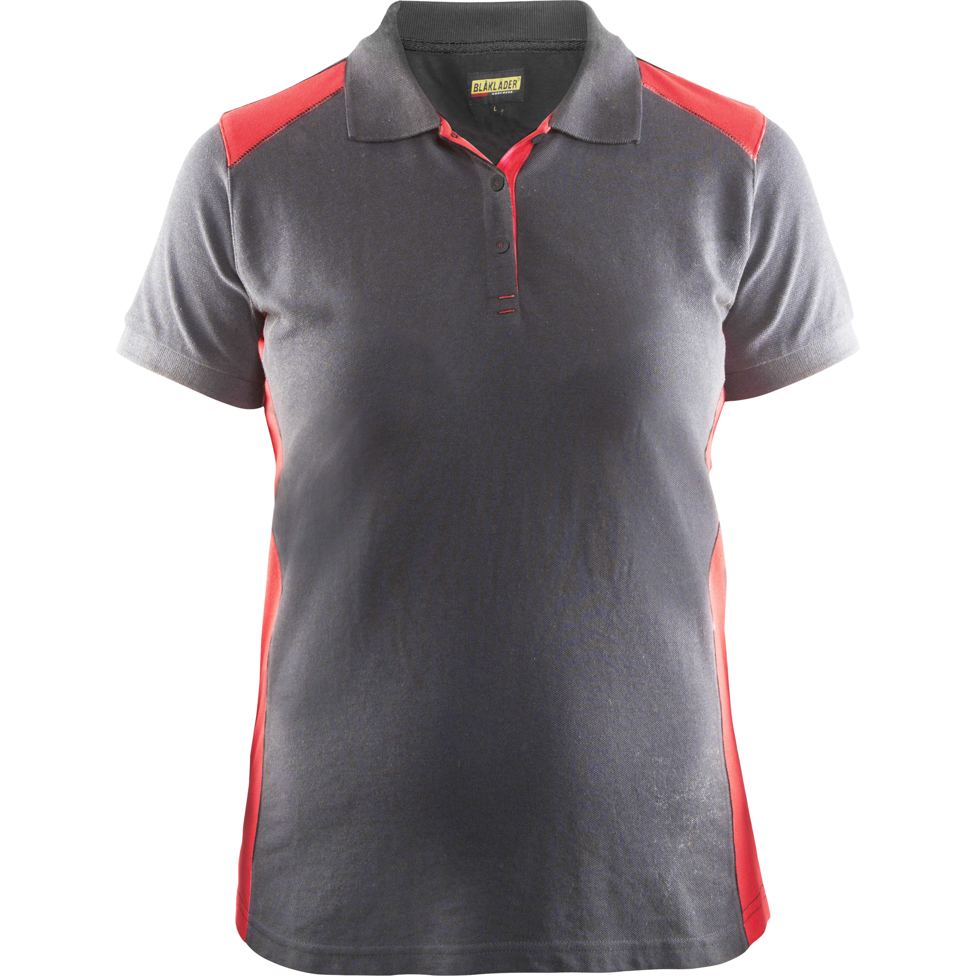 Blaklader Women's Polo Shirt, Grey/Red