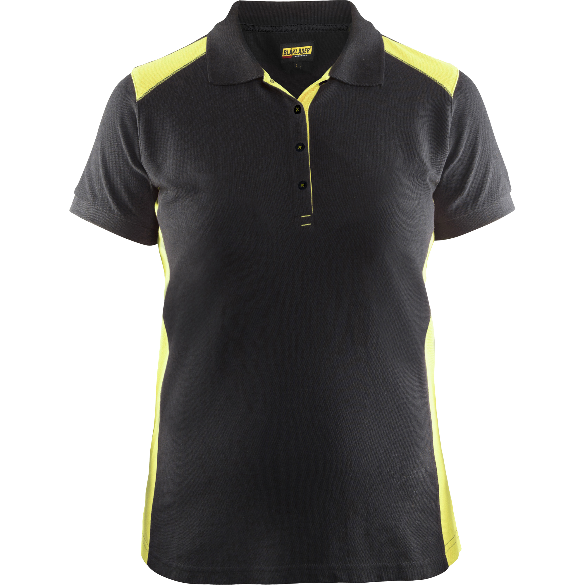 Blaklader Ladies Polo Shirt, Black/Yellow