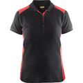 Blaklader Ladies Polo Shirt, Black/Red