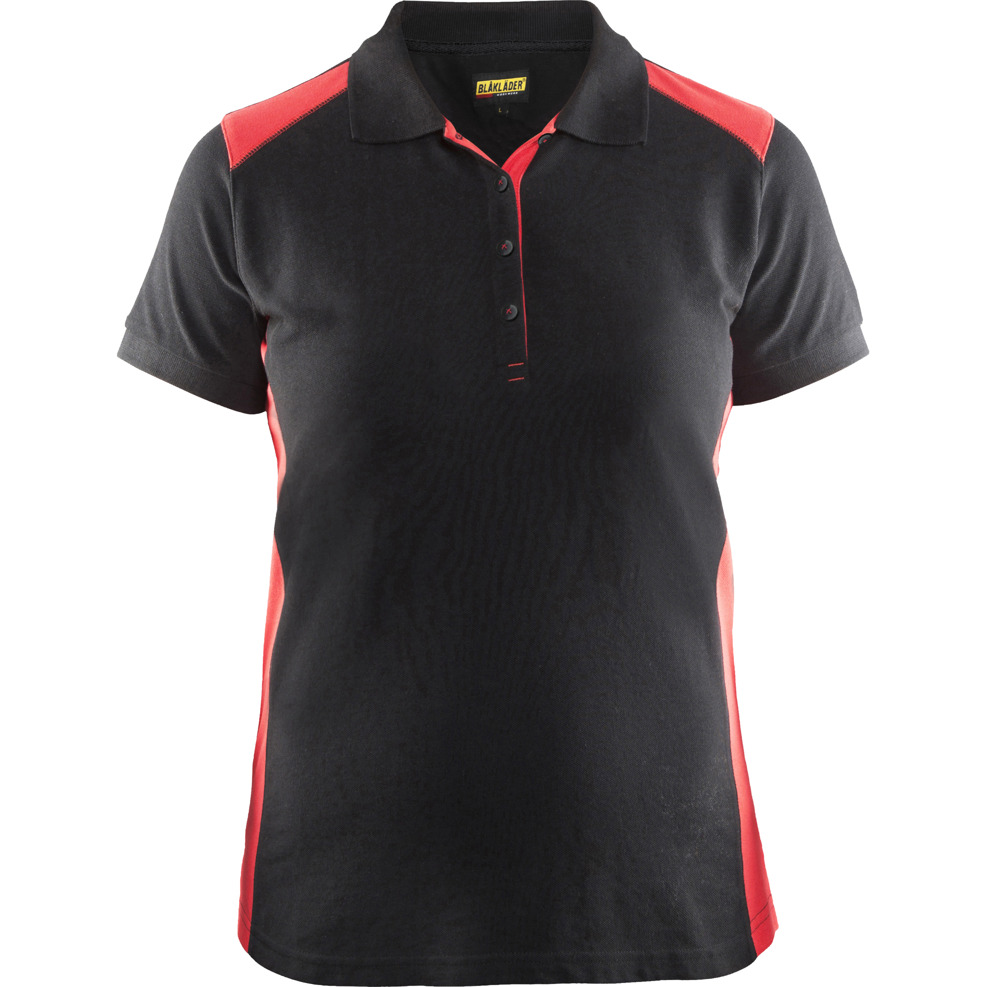 Blaklader Ladies Polo Shirt, Black/Red