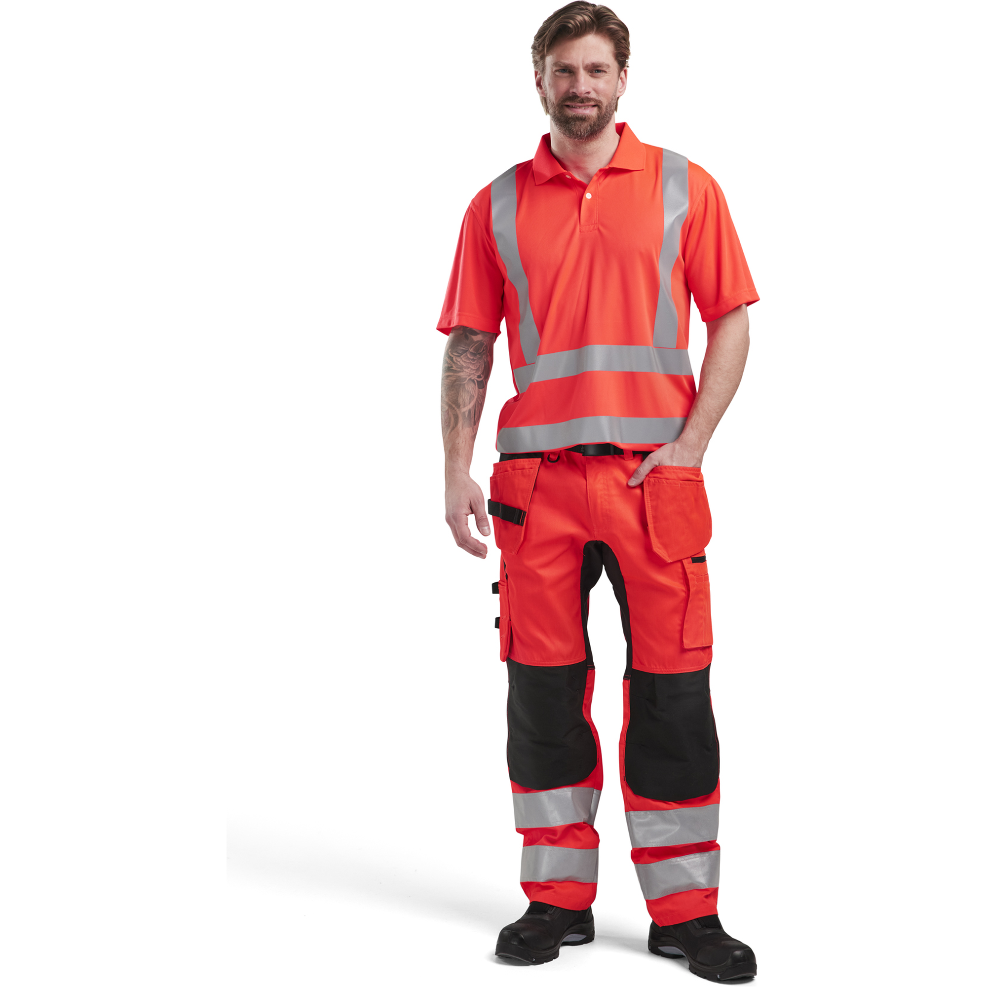 Blaklader High Vis UV Protection Polo Shirt, Red (5)