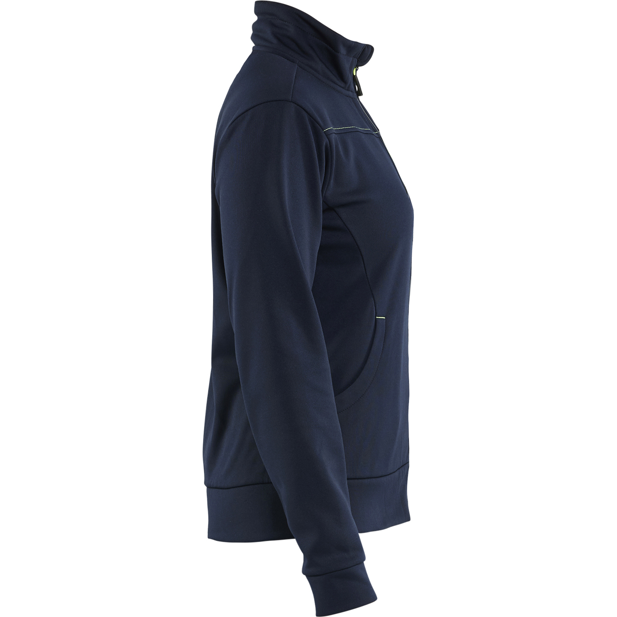 Blaklader Ladies Zip Sweatshirt, Dark Navy/Yellow (2)