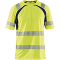 Blaklader High Vis UV Protection T-Shirt, Yellow/Navy Blue