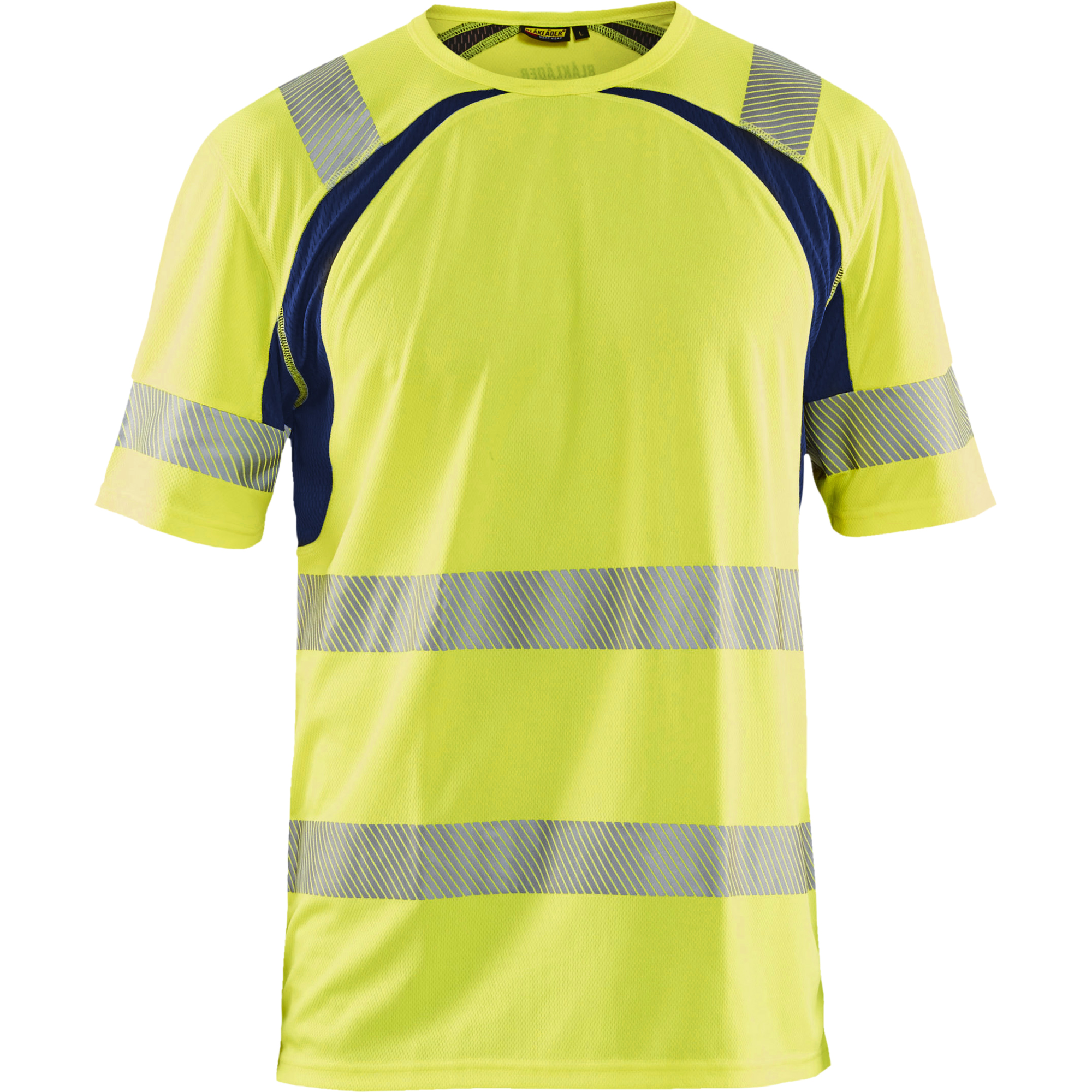 Blaklader High Vis UV Protection T-Shirt, Yellow/Navy Blue