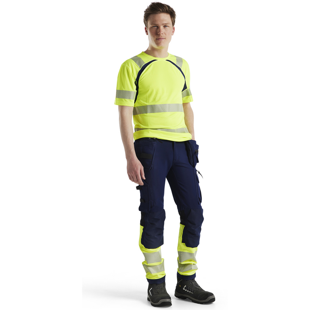 Blaklader High Vis UV Protection T-Shirt, Yellow/Navy Blue (5)