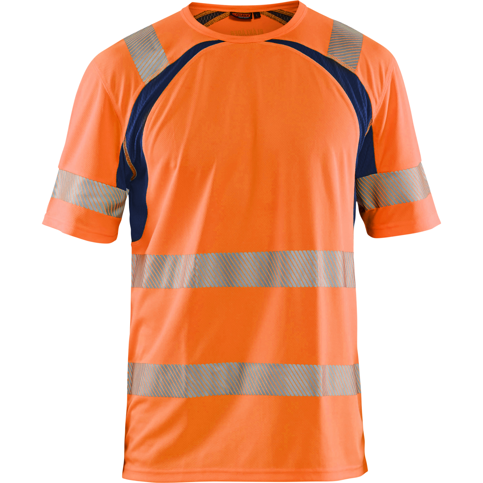 Blaklader High Vis UV Protection T-Shirt, Orange/Navy Blue