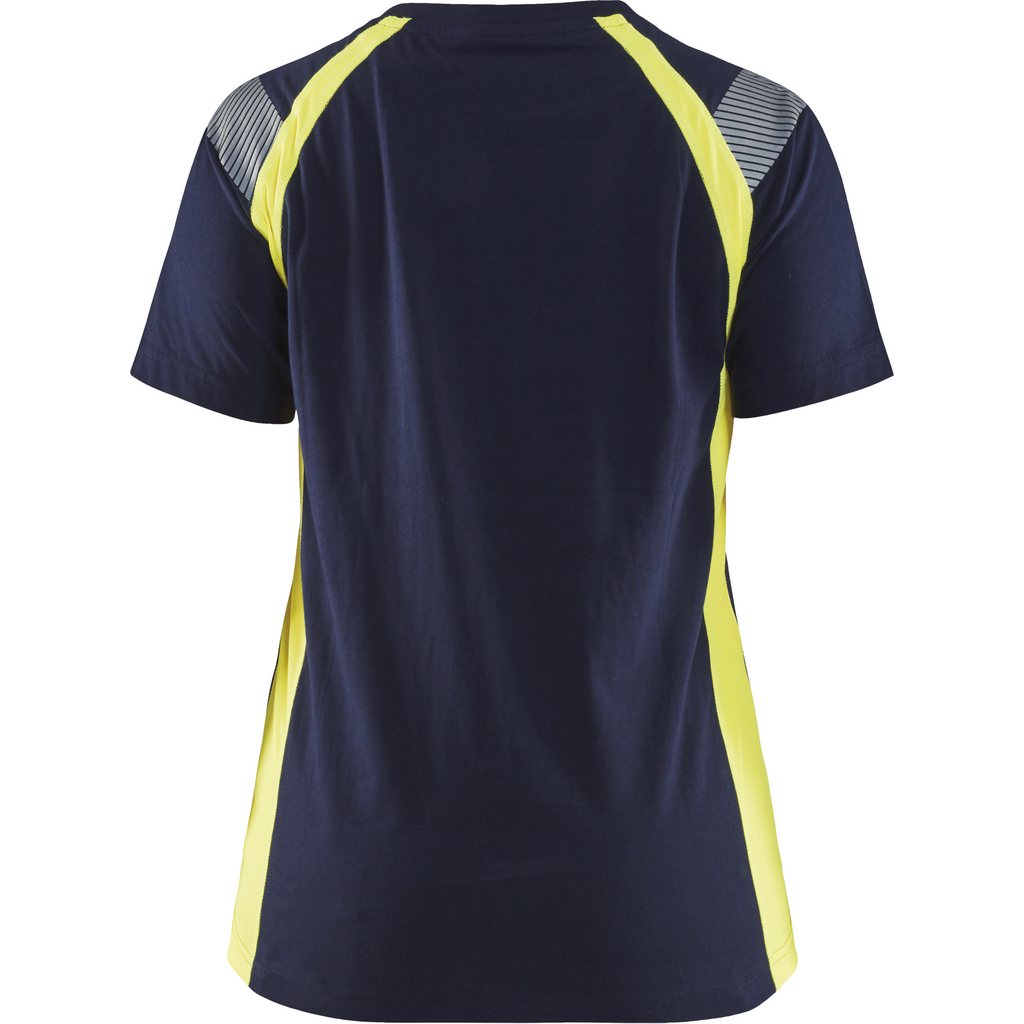 Blaklader Women's T-Shirt, Navy Blue/Yellow (4)