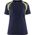 Blaklader Women's T-Shirt, Navy Blue/Yellow