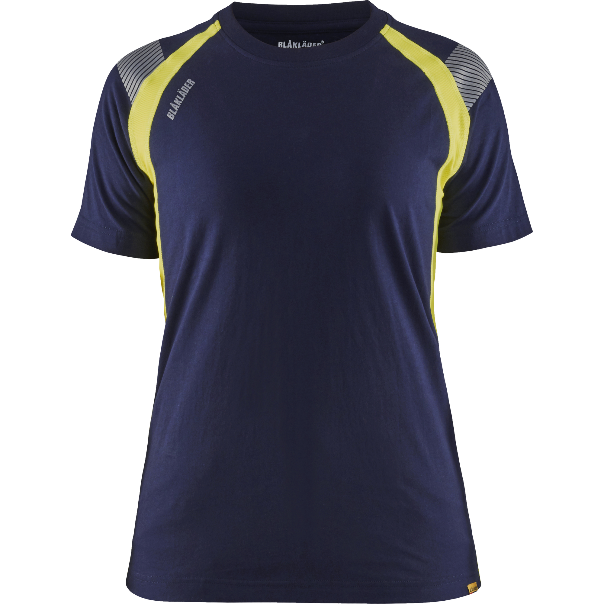 Blaklader Women's T-Shirt, Navy Blue/Yellow