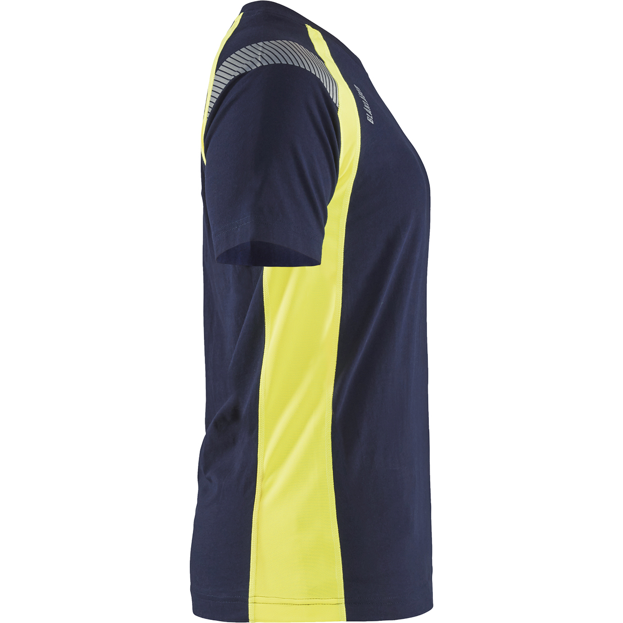 Blaklader Women's T-Shirt, Navy Blue/Yellow (2)