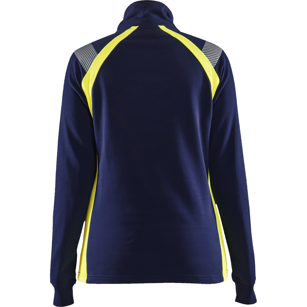 Blaklader Women's Half-Zip Sweatshirt, Navy/ Yellow (4)