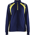 Blaklader Women's Half-Zip Sweatshirt, Navy/ Yellow