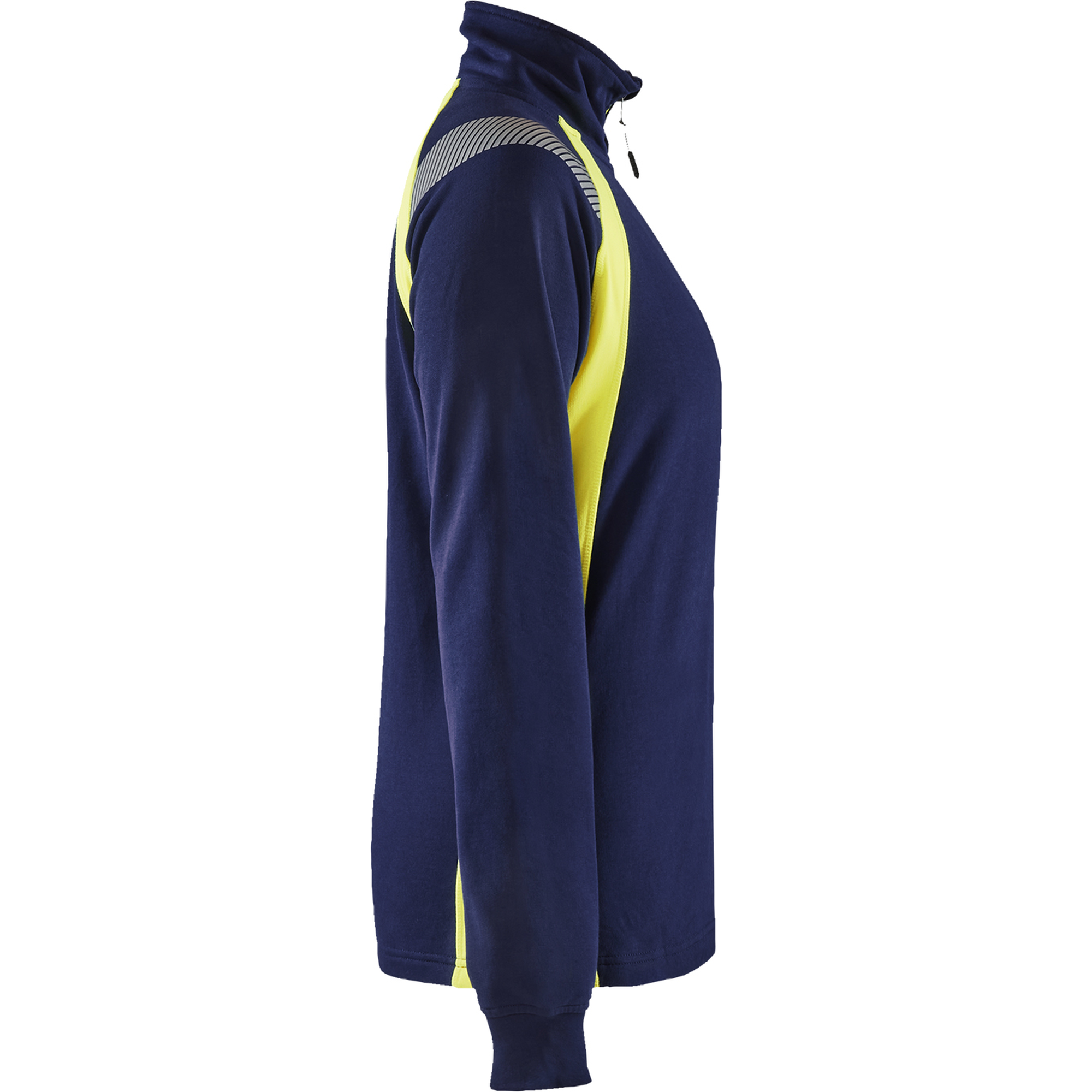 Blaklader Women's Half-Zip Sweatshirt, Navy/ Yellow (2)