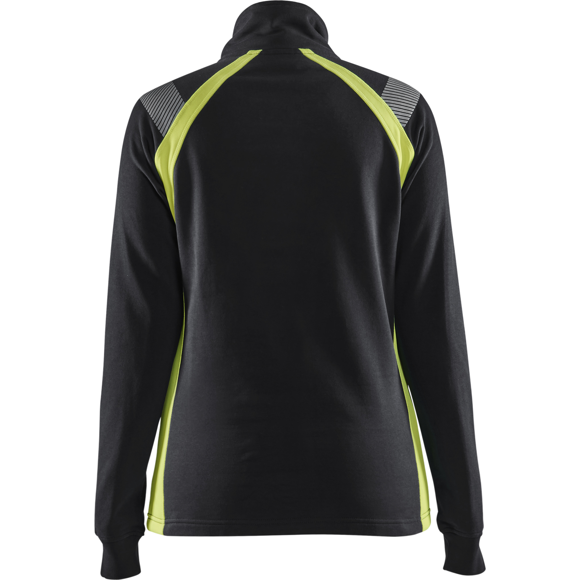 Blaklader Ladies Half Zip Sweatshirt, Black/Yellow (4)